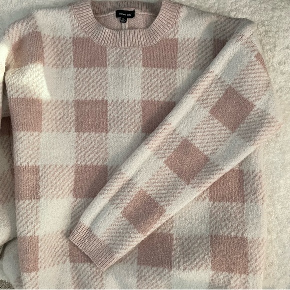 Verve Ami Women's Pink Buffalo Check Soft Button Back Long Sleeve Sweater XL - Picture 2 of 11